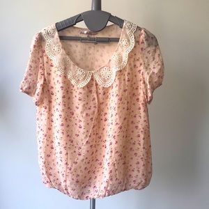 Pink silk top